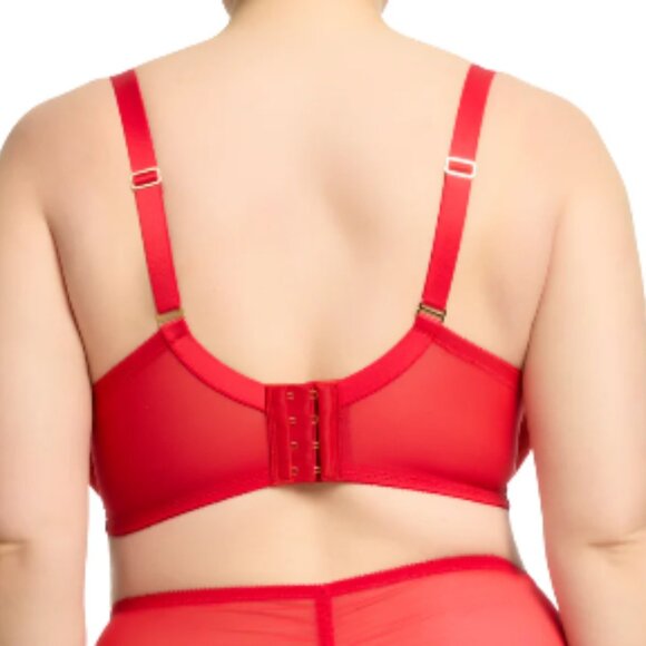 Dita Von Teese Vedette en Flamme Red Curve Bra sexy full cup lace NWT sz 42D - Picture 3 of 3